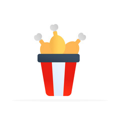 Fried chicken drumstick icon, colored flat vector. Modern and minimalist design.