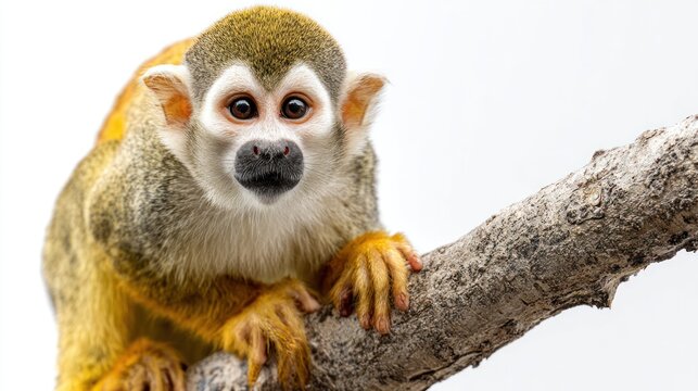 Close-up of a squirrel monkey on a branch (1)