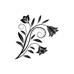 Floral Silhouette Design: A delicate silhouette showcases an elegant floral arrangement, featuring graceful lines and intricate details perfect for adding a touch of sophistication.