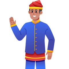 Illustration of Indonesian Traditional Attire