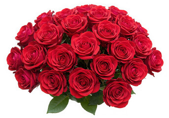 Bouquet of red roses isolated on transparent background