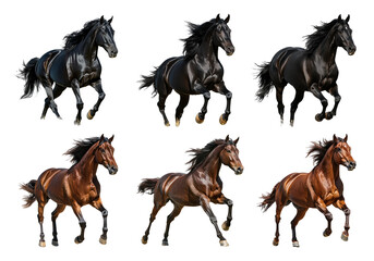 Stunning Close-up of Galloping Horses in Dynamic Motion Against a Dark Background