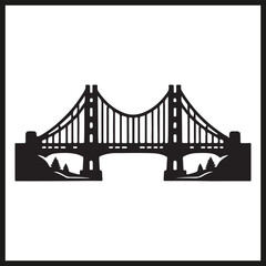 Obraz premium A black silhouette of a Bridge vector