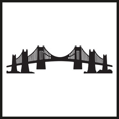 Obraz premium A black silhouette of a Bridge vector