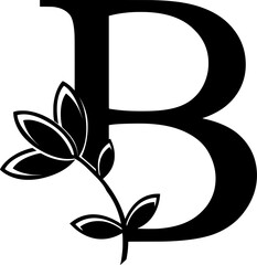 HD vector logo of letter B with flower. element logo © Karjani Creative