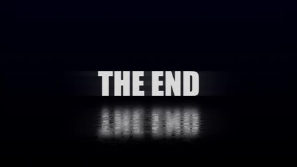 The end text animation with glitch effect on black background. representing video conclusion final screen or closing sequence in online media content. 4K Video - Powered by Adobe