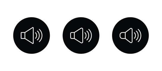 Speaker icon set. volume icon vector. Sound icon, volume symbol, speaker sign, audio control icon	