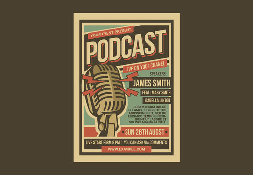 Podcast Retro Event Flyer