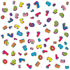 colorful scattered numbers pattern vector background