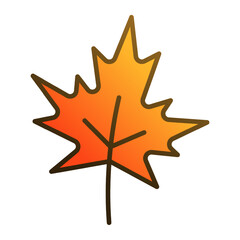 Fototapeta premium orange maple leaf icon symbol vector isolated on white background