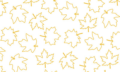 Seamless Maple leaf pattern in line art Suitable for fabric, wallpaper, textile, wrapping paper. Vector illustration