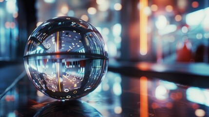 City night reflection sphere