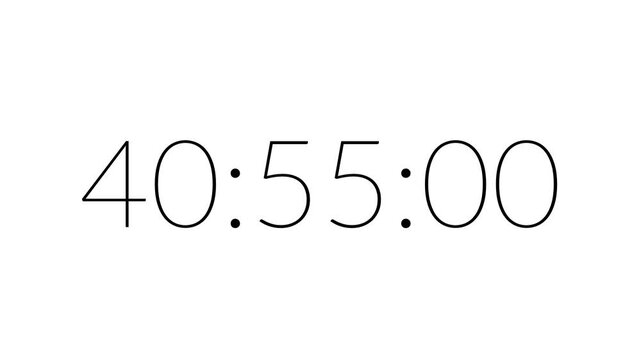 Modern countdown timer from 41 minute to 40 minute on white background suitable for presentations, productivity, educational content, and more