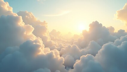 Sky with clouds and sunlight background