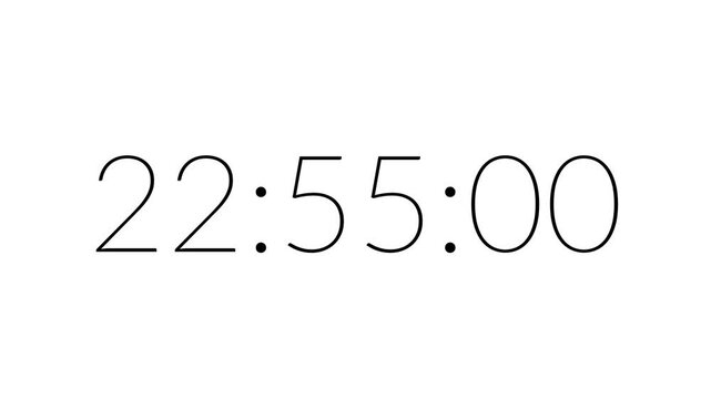 Modern countdown timer from 23 minute to 22 minute on white background suitable for presentations, productivity, educational content, and more
