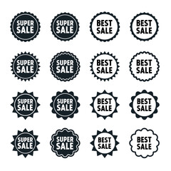 Promotional Sale Badges Collection – Super Sale and Best Sale Icons