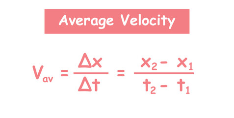 Average Velocity Formula in Motion a Straight Line.