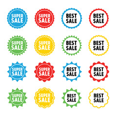 Promotional Sale Badges Collection – Super Sale and Best Sale Icons
