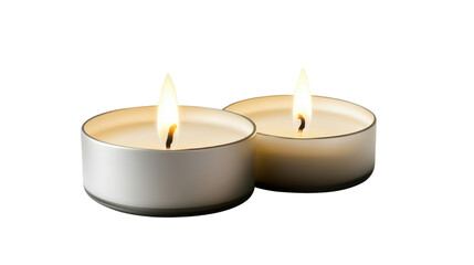 tea light candle on white background
