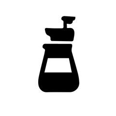 icon with coffee processing machine theme with black and white vector design
