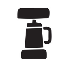 icon with coffee processing machine theme with black and white vector design