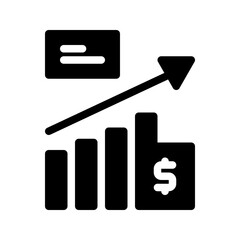 market analyisis. This is a vector single icon with a solid style. Suitable for any purpose, such as website design, mobile app design, logo design, pattern design, etc.