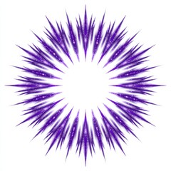 Abstract Purple Burst Circular Sparkle Design on White