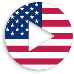 American Flag Video Icon 4th of July USA Independence Day Veterans Day