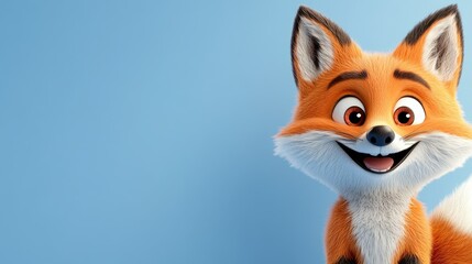 Fototapeta premium Adorable 3D Rendered Fox: A Delightful Digital Creation