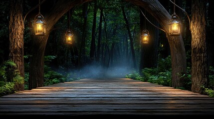 Enchanted Forest Path: A Mystical Night Walk