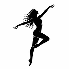 Dark silhouette of a body caught in a dance