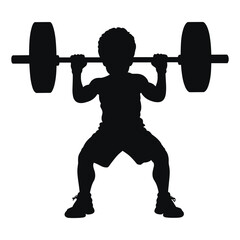 Weightlifter silhouette front view