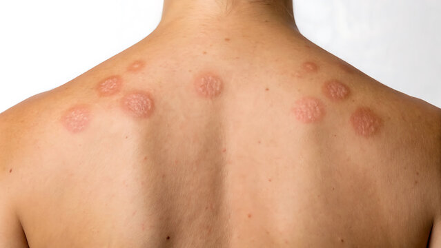 Ringworm rash on human back medical image