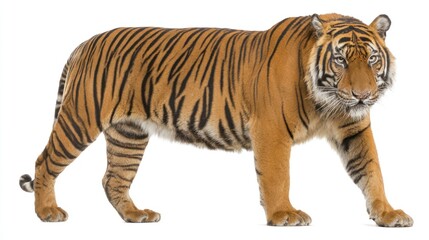 Naklejka premium Tiger in profile, isolated