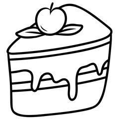 cake with cherry icon illustration