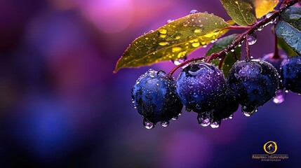 Dew-Kissed Berries: A Symphony of Purple and Blue