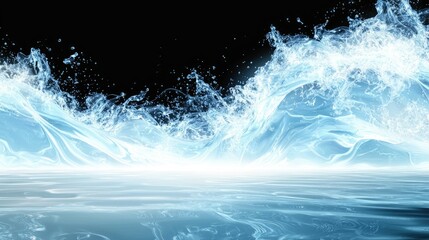 Abstract Water Splash: Serenity and Movement in Blue