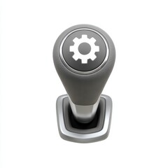 Gray Textured Gear Shift Knob with Gear Icon