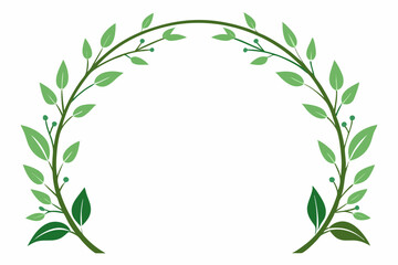 Elegant Green Leaf Wreath Frame Nature Inspired Design Element