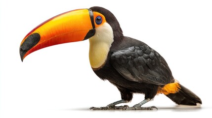 Naklejka premium Toucan profile against white