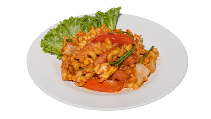 Macaroni Delight: This image showcases a culinary creation, with a vibrant array of flavors and...