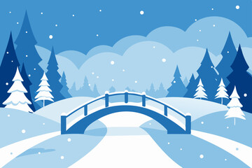 winter landscape with snow