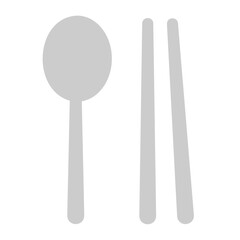 Kitchen utensils flat color icon. Spoon and chopsticks