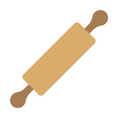 Kitchen utensils flat color icon. Rolling pin