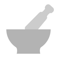 Kitchen utensils flat color icon. Mortar and pestle