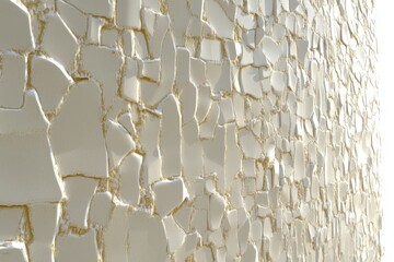 Cracked, pale-cream stone wall texture