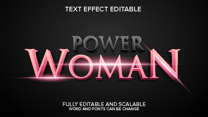 power woman text effect vector editable