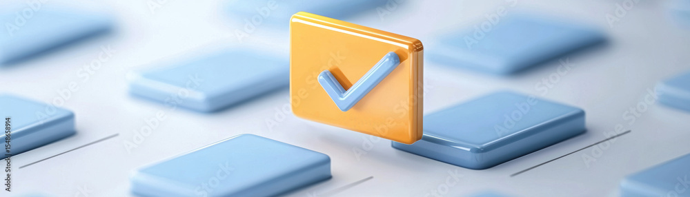Fototapete A check mark icon in a square button