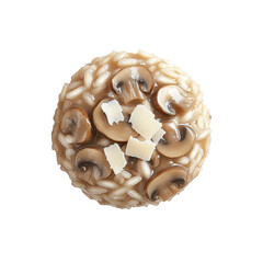 Creamy Mushroom Risotto with Parmesan Cheese - Overhead View