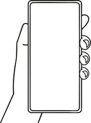 핸드폰을 들고있는 사람 손
Hand design drawing with cell phone for coloring